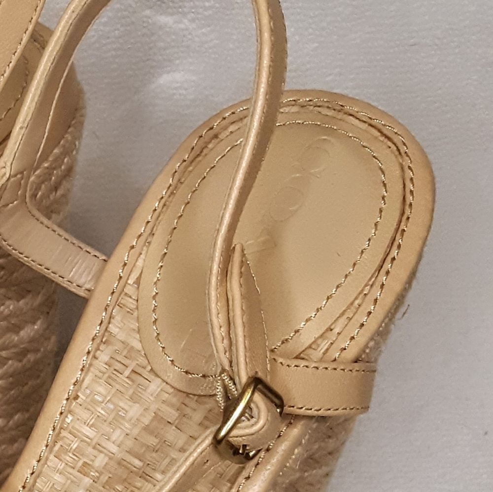 Coach Talina Raffia Strapy Platform Chunky Block Heel Sandal Espadrilles Boho - Picture 13 of 13